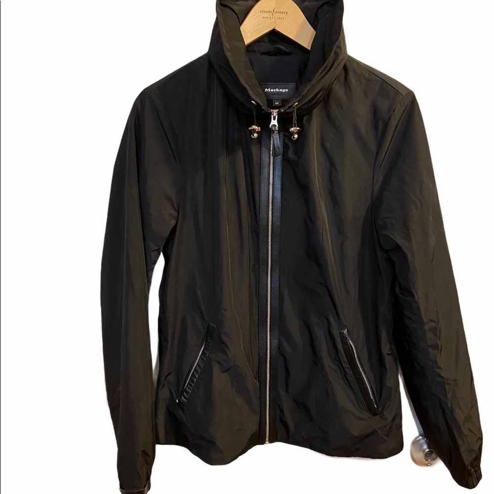 Mackage Black Performance Jacket With Leather Tri… - image 4